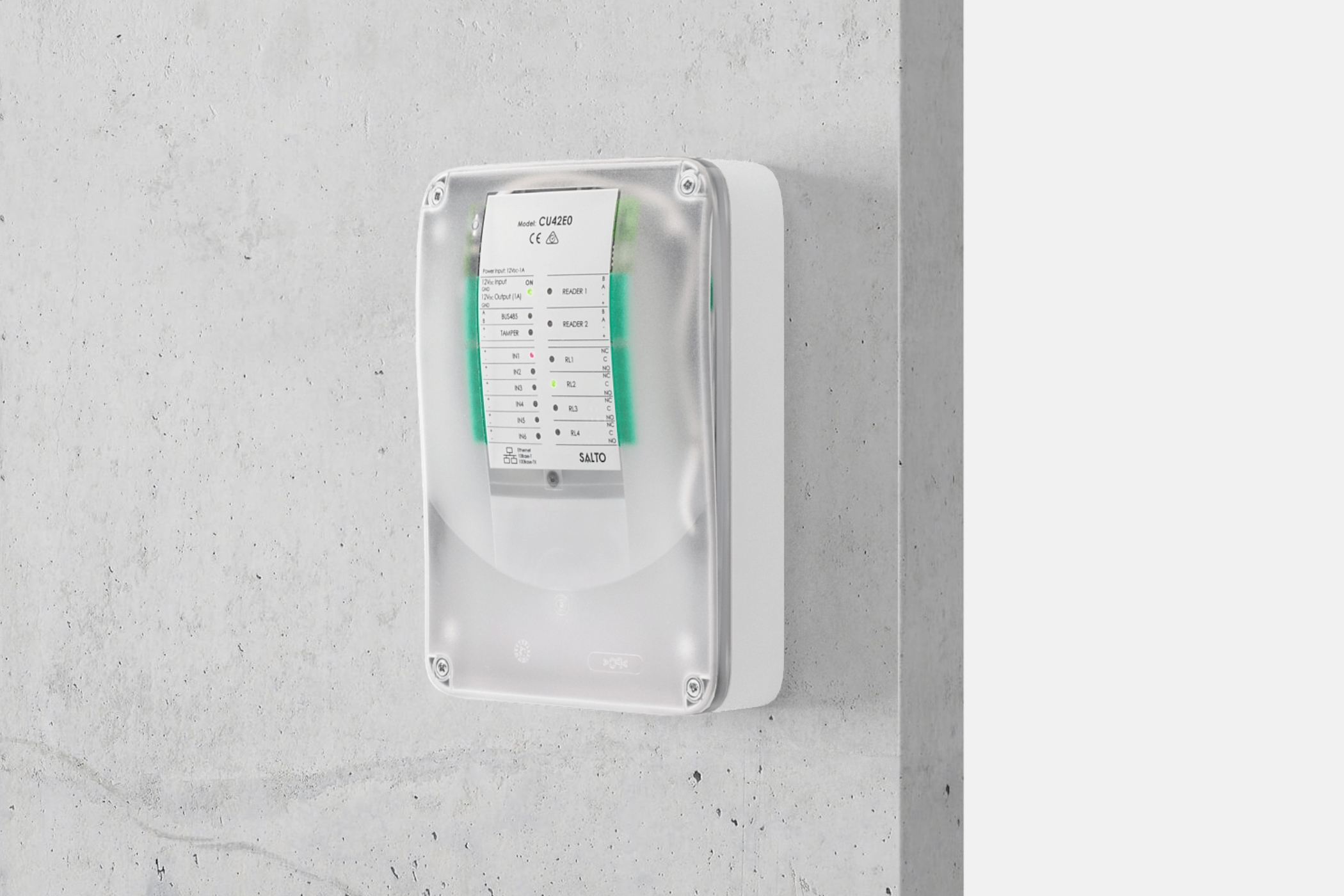 Salto lettore a muro XS in vetro