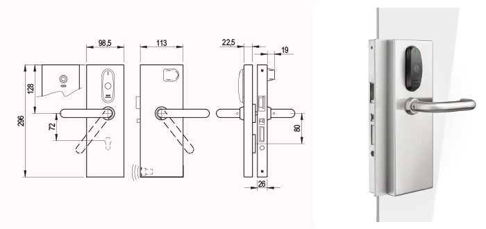 Salto XS4 Glastürbeschlag