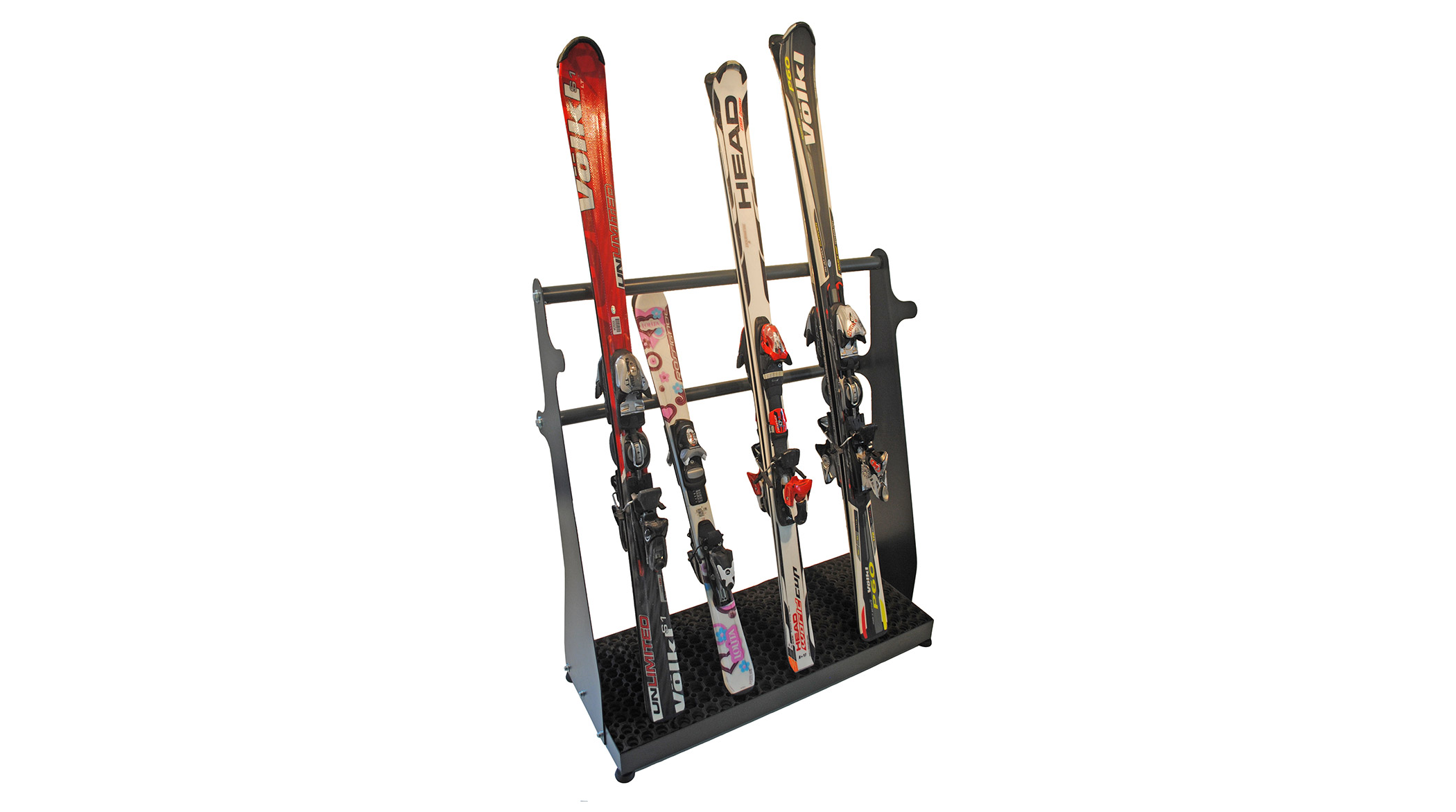 Ski stand for leaning children and adult skis